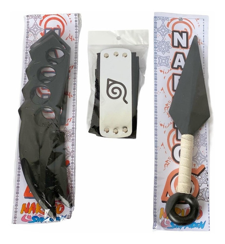 Set Naruto- 1 Kunai / Asuma X2/ Bandana En Pvc