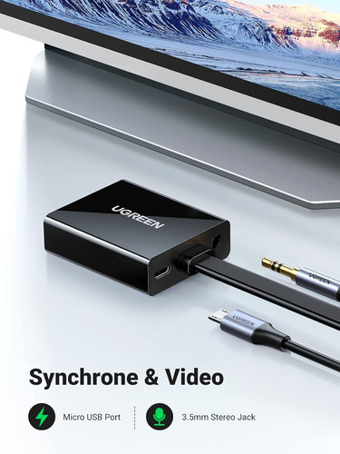 Ugreen Active Hdmi To Vga Adapter With 3.5mm Audio Jack H...