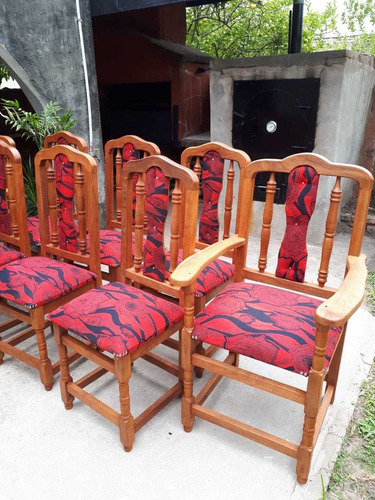 Imagen 5 de 10 de Silla De Algarrobo Tapizadas X 6u