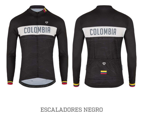 Jersey Ciclismo M/l Hombre Gw Colombia Escaladores Negro