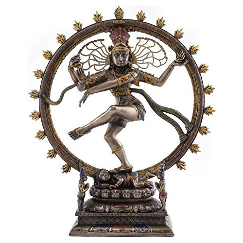 Señor Nataraja Baile Shiva Estatua Real Polvo De Bronce Fun