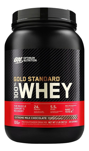 Suplemento en polvo Optimum Nutrition  Proteína Gold Standard 100% Whey proteína sabor extreme milk chocolate en pote de 907g