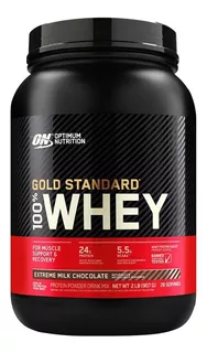 Suplemento en polvo Optimum Nutrition Proteína Gold Standard 100% Whey proteína sabor extreme milk chocolate en pote de 907g