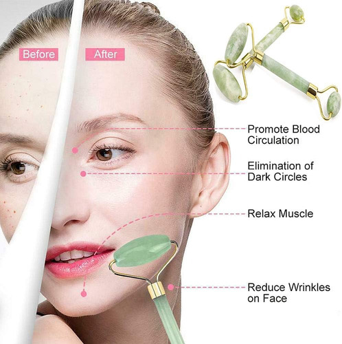 Rodillo De Jade Para De Masaje De Raspado Gua Sha De La Cara