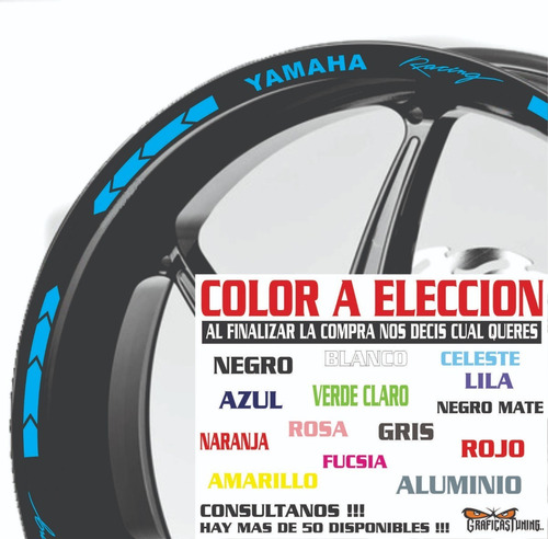 Imagen 6 de 10 de Calcos Yamaha Llantas + Regalo - 00164 Graficastuning