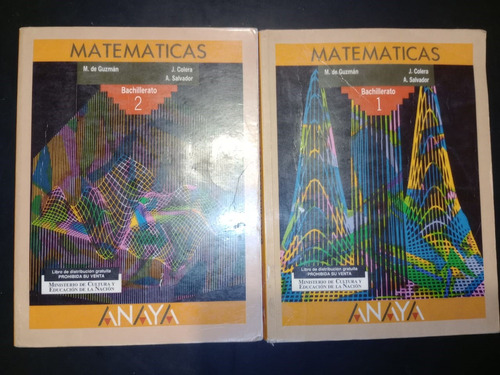 Pack Matemáticas 1 Y 2 Anaya Guzmán Colera Salvador