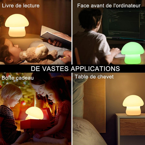 Zklili Linda Lámpara De Setas Led Luz Nocturna Habitación De
