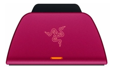 Imagen 5 de 9 de Cargador Gamer Razer Ps5 Quick Charge Control Usb Rojo Curvo