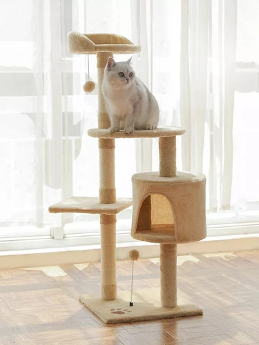 Imagen 2 de 2 de Rascador Para Gato Xxl Torre Árbol 1.40 Metros De Altura