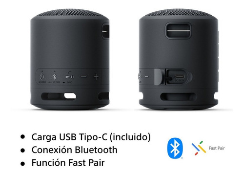 Imagen 5 de 9 de Parlante Sony Extra Bass XB13 SRS-XB13 portátil con bluetooth waterproof negro 110V/220V