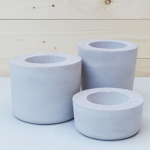 Imagen 5 de 5 de Macetas De Cemento Concreto X 3 Cilindricas Minimalista