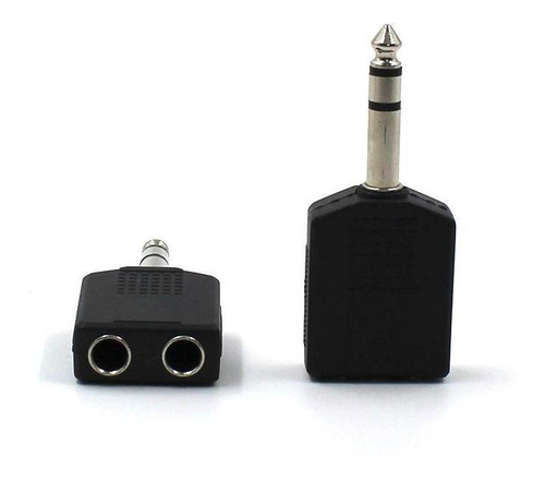 Adaptador Plug P10 Estéreo X 2 Jack J10 Estéreo 2 Unidades