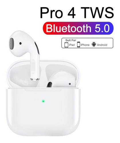 Imagen 1 de 5 de Audífonos Pro 4 Tws Bluetooth 5.0 Inalámbricos