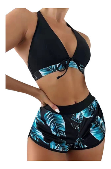traje de baño de dos piezas con pantalones cortos de niño floral de cintura alta control de abdomen conjunto de bikini deportivo de verano ropa de playa más tamaño Tankini para mujer 
