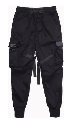 Pantalón Jogger Cargo Estilo Urbano Con Cintas