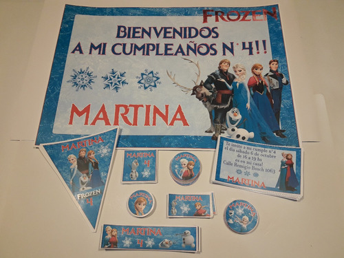 Frozen Combo Cumpleaños Stickers Para Golosinas Candybar