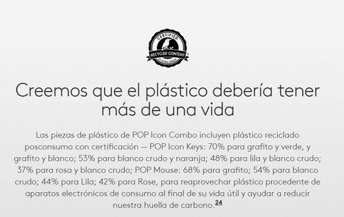 Kit Teclado Mouse Pop Icon Combo Español Logitech Grafito