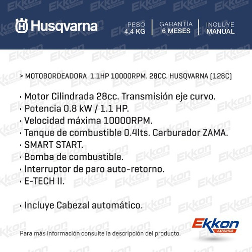 Imagen 2 de 9 de Bordeadora Husqvarna 28cc Naftera Explosion Motobordead 128c