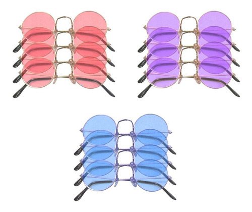 Lentes De John Lennon Redondos Colores Fiesta 12 Piezas