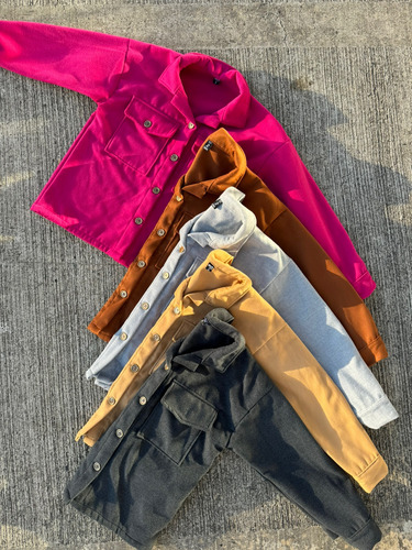 Saco Oversize Mujer Paño Bolsillos Camisa Tapado Urbano