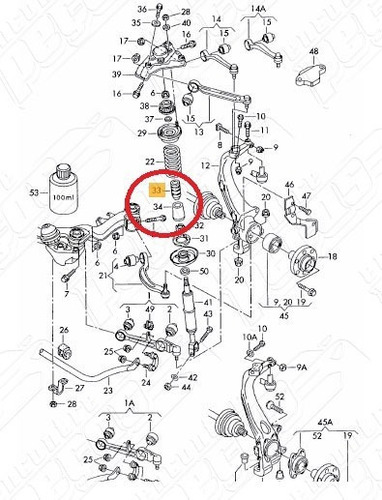 Kit Coifa Batente Amort. Diant. Audi A6 2.8 V6 30v 95-01