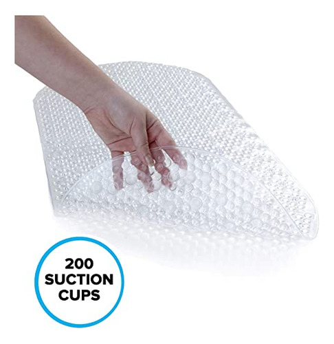 Slipx Solutions Clear Bubble Bath Mat Con Protección Microb