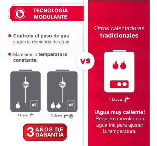 Calentador De Agua 12lt Gas Natural Tiro Forzado Dig Rheem Color Blanco Tipo de gas GN 120V