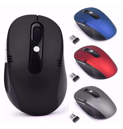 Mouse Sem Fio Wireless 2.4ghz Usb Notebook Pc Alcance 10m Cor Azul