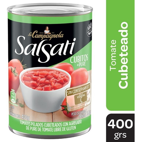 Tomate Cubeteado Salsati X400gr