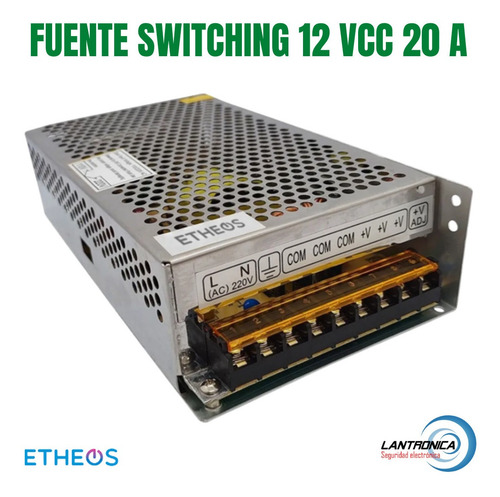Imagen 2 de 9 de Fuente Switching 12v 20a Regulada C Protección Led Cctv 250w