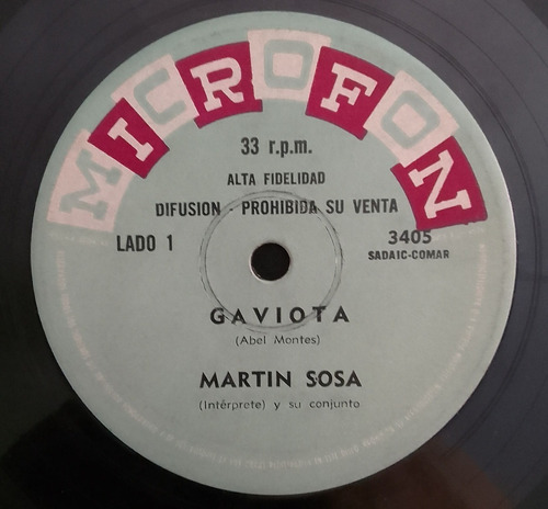 Martin Sosa- Gaviota -recuerdos-vinilo Simple-promo-microfon