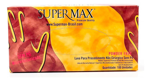 Luva Latex Descartavel Supermax Sem Po M
