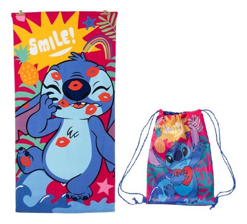 Toalla Playa Microfibra Con Bolso Disney Y Marvel 70x140 Cm