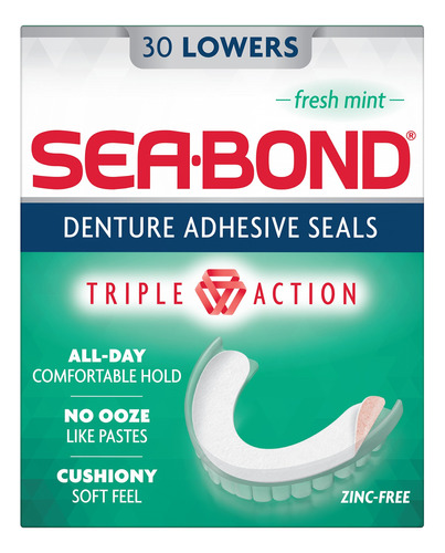 Sea-bond Seguro Denture Sellos De Calcomana, Menta Fresca Re