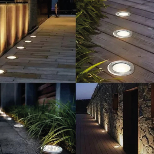 Kit 2 Balizador Spot Led 7w Embutir Chao Piso A Prova Dagua