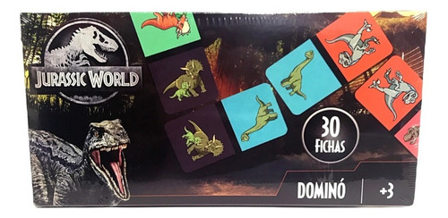 Juego De Mesa Domino 30 Fichas Jurassic World Dinosaurios