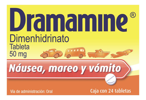 Tabletas Antimareo Dramamine X24 50mg