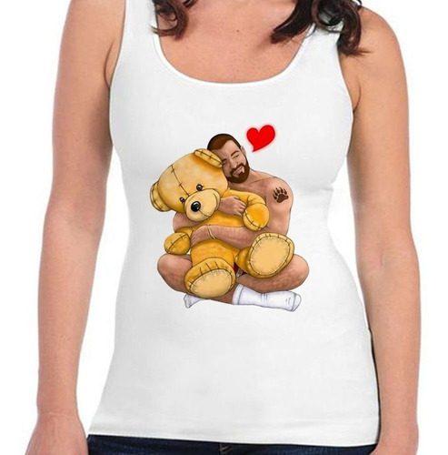 Musculosa Hombre Peluche Oso Gay Corazon Abrazo