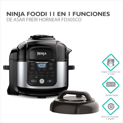 Ninja Foodi 11 En 1 Funciones De Asar Freír Hornear Fd350co Color Plateado