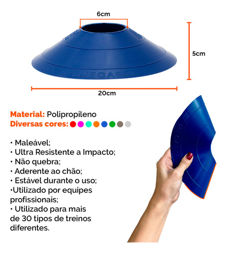 Kit Funcional Agilidade 5 Chapéus + 5 Cones e Escada Para Treino Completo Cor Colorido
