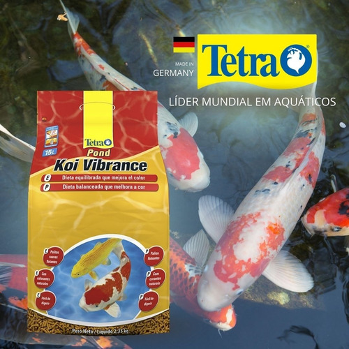 Ração Para Peixe Tetra Pond Koi Vibrance 15l 2350g