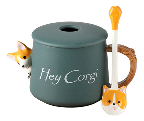 Taza De Cerámica Corgi Linda De 500 Ml, Patrón De Perro,