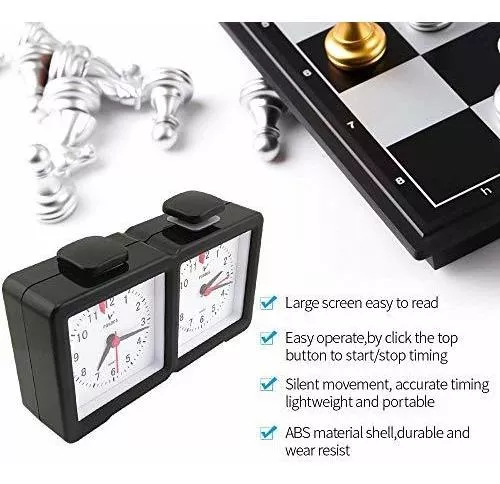 Relógio de xadrez Chess Timer Analog Chess Clock Timer para Tournam