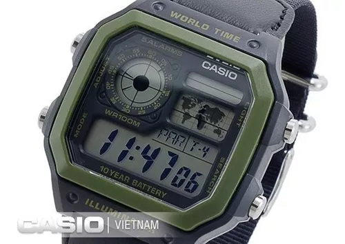 Reloj Casio digital con caja verde militar para hombre con