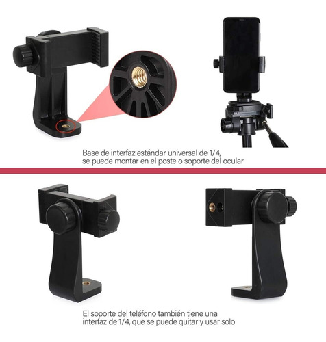 Imagen 3 de 7 de Adaptador Vertical Y Giratorio Para Trípode, Teléfono/cámara