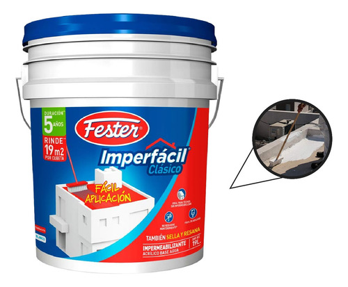Imperfacil Fester Impermeabilizante Acrílico Base Agua 19 L