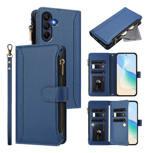 Funda De Piel Con Función Atril Para Samsung Galaxy A56 A36 A26 A16 A06 A55 A35 A54 A34 A15 A25 A14 A53 A33 A73 A23 M23 M13