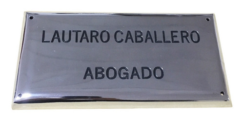 Placa Bronce Profesional, Doctor, Abogado, Contador 30x20 Cm