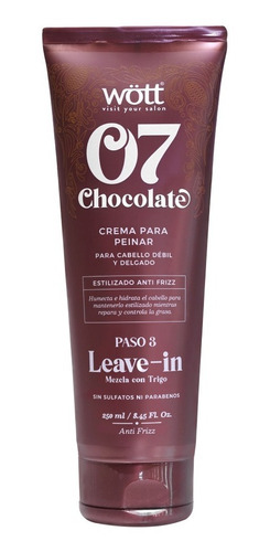 Crema Para Peinar 07 Chocolate Wött 250ml