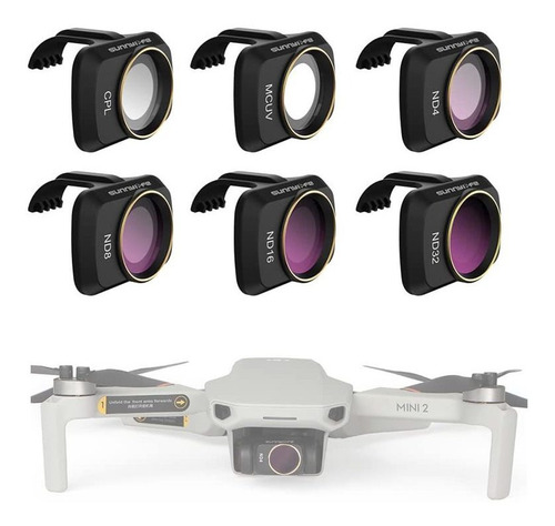 6 Filtro Lente Para Dji Mavic Mini 2 Cpl Mcuv Nd4 Nd8